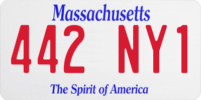 MA license plate 442NY1