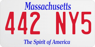 MA license plate 442NY5