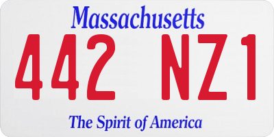 MA license plate 442NZ1