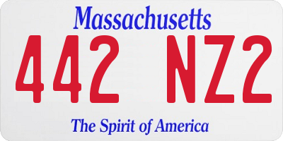 MA license plate 442NZ2