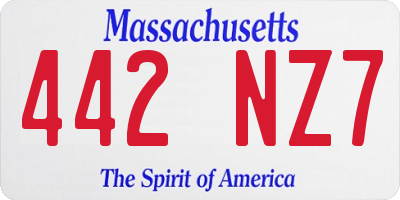 MA license plate 442NZ7
