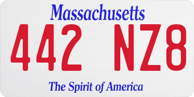 MA license plate 442NZ8