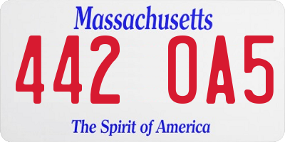 MA license plate 442OA5