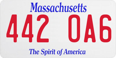 MA license plate 442OA6
