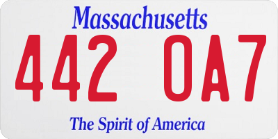 MA license plate 442OA7