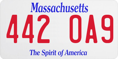 MA license plate 442OA9
