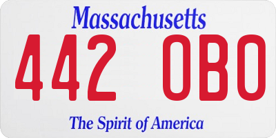 MA license plate 442OB0