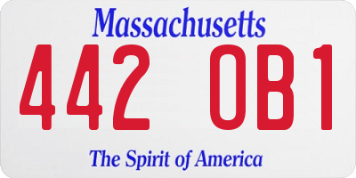 MA license plate 442OB1