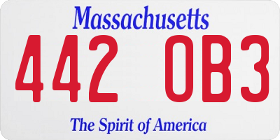 MA license plate 442OB3