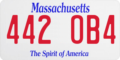 MA license plate 442OB4