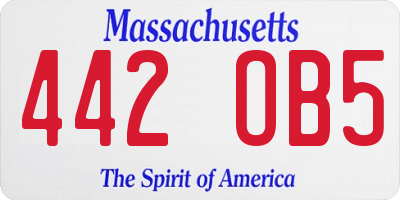 MA license plate 442OB5