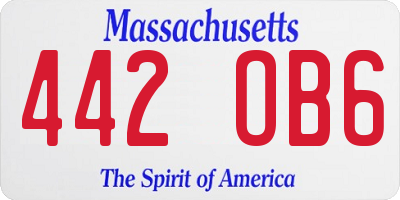 MA license plate 442OB6