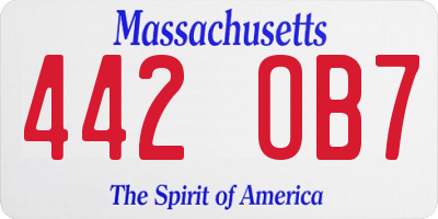 MA license plate 442OB7