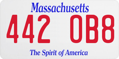 MA license plate 442OB8