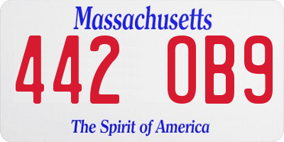 MA license plate 442OB9