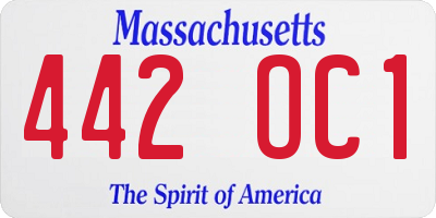 MA license plate 442OC1