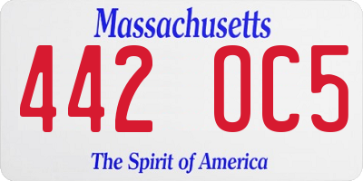 MA license plate 442OC5