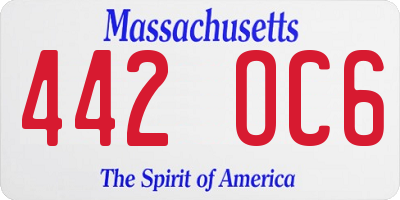 MA license plate 442OC6
