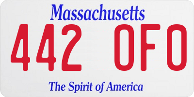 MA license plate 442OF0