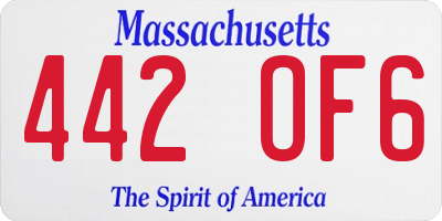 MA license plate 442OF6