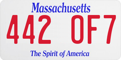 MA license plate 442OF7