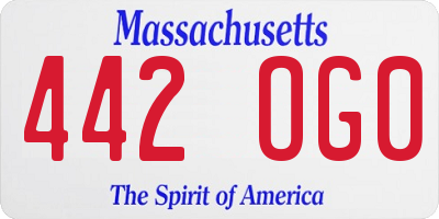 MA license plate 442OG0