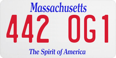 MA license plate 442OG1