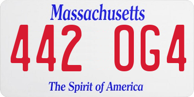 MA license plate 442OG4