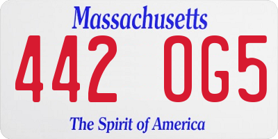 MA license plate 442OG5