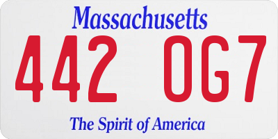 MA license plate 442OG7