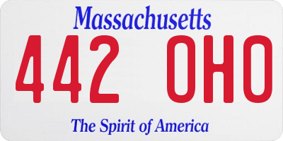 MA license plate 442OH0