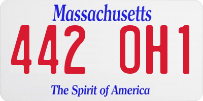 MA license plate 442OH1