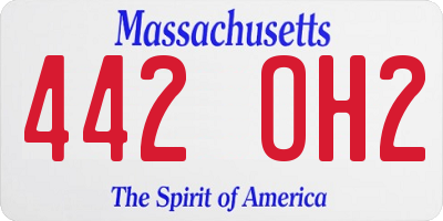 MA license plate 442OH2