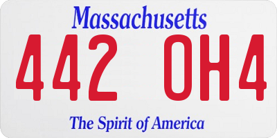MA license plate 442OH4
