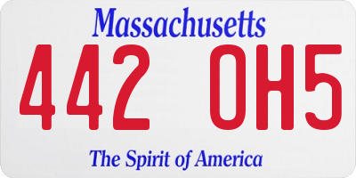 MA license plate 442OH5