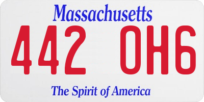 MA license plate 442OH6