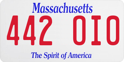 MA license plate 442OI0