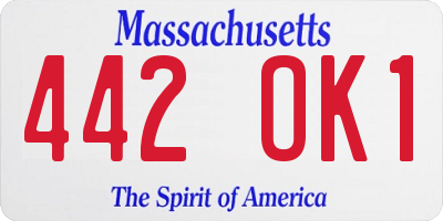 MA license plate 442OK1