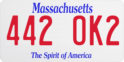 MA license plate 442OK2