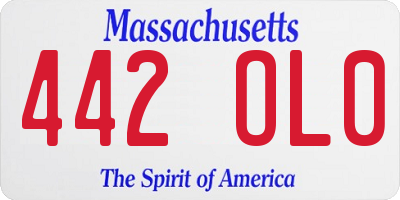 MA license plate 442OL0