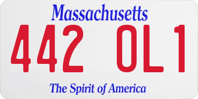 MA license plate 442OL1