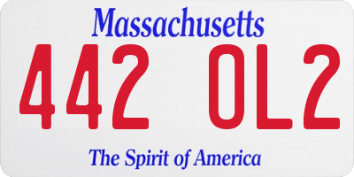 MA license plate 442OL2
