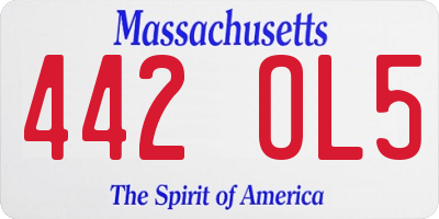MA license plate 442OL5