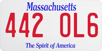 MA license plate 442OL6