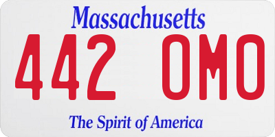 MA license plate 442OM0