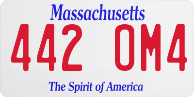 MA license plate 442OM4