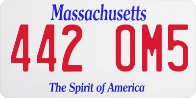 MA license plate 442OM5