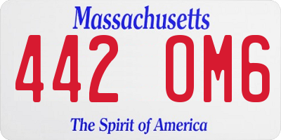 MA license plate 442OM6