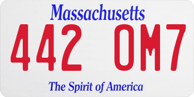 MA license plate 442OM7
