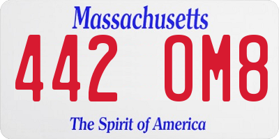 MA license plate 442OM8